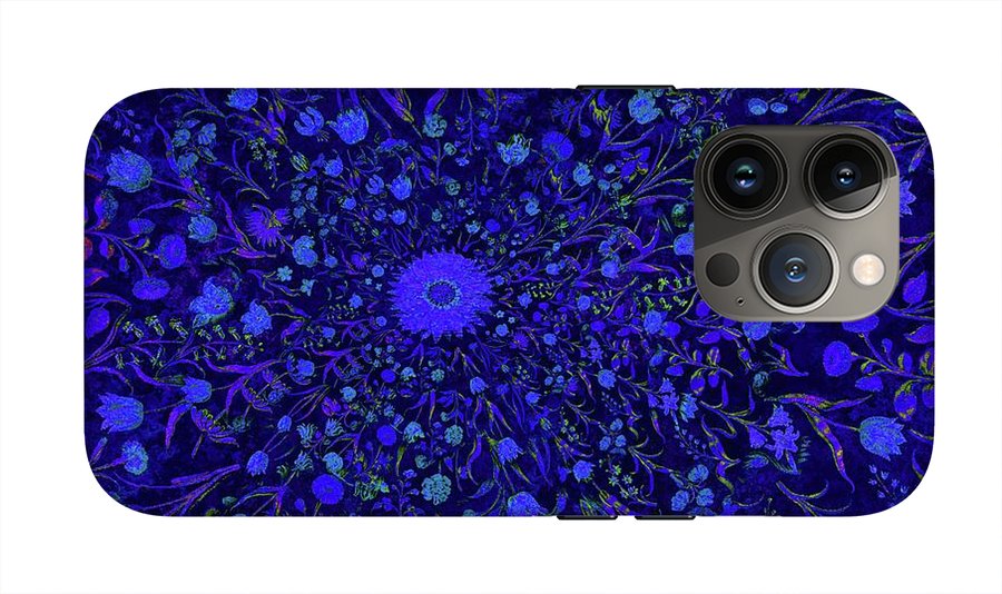 Blue Medieval Flowers  - Phone Case