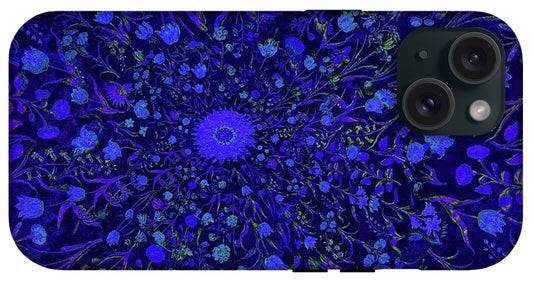 Blue Medieval Flowers  - Phone Case