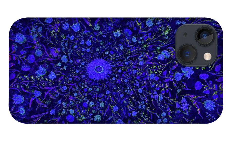 Blue Medieval Flowers  - Phone Case