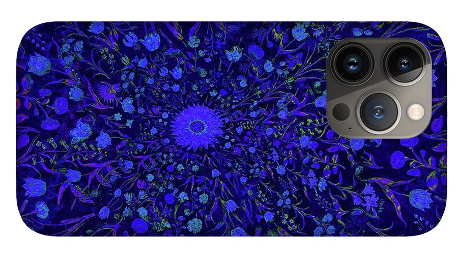 Blue Medieval Flowers  - Phone Case