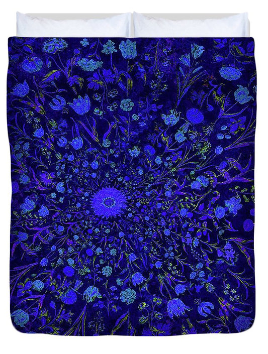 Blue Medieval Flowers  - Duvet Cover