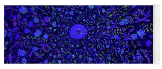 Blue Medieval Flowers  - Yoga Mat