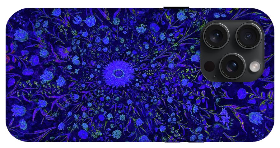 Blue Medieval Flowers  - Phone Case