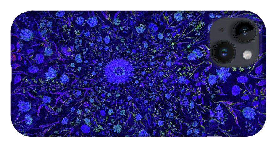 Blue Medieval Flowers  - Phone Case