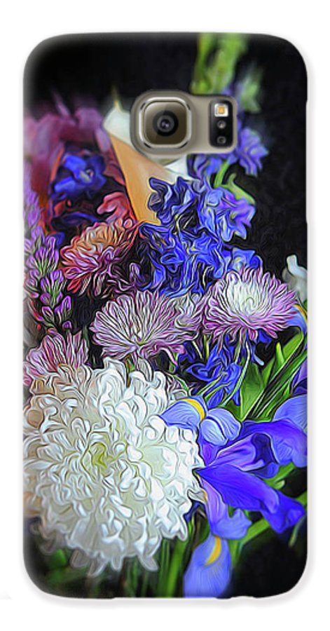 Blue White Purple Mixed Flowers Bouquet - Phone Case