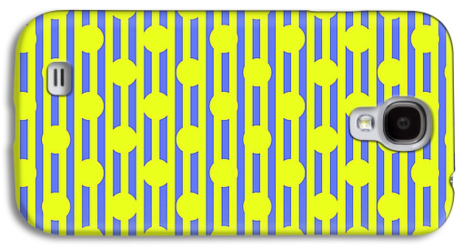 Blue Yellow Stripes and Dots - Phone Case