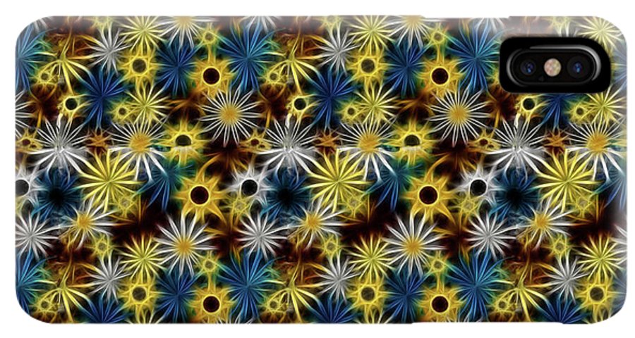 Blue Yellow White Daisies on Brown - Phone Case