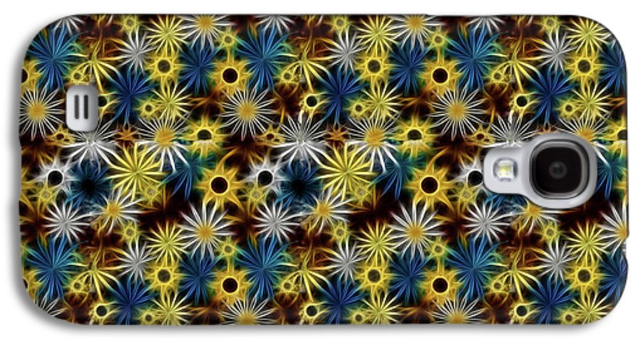 Blue Yellow White Daisies on Brown - Phone Case