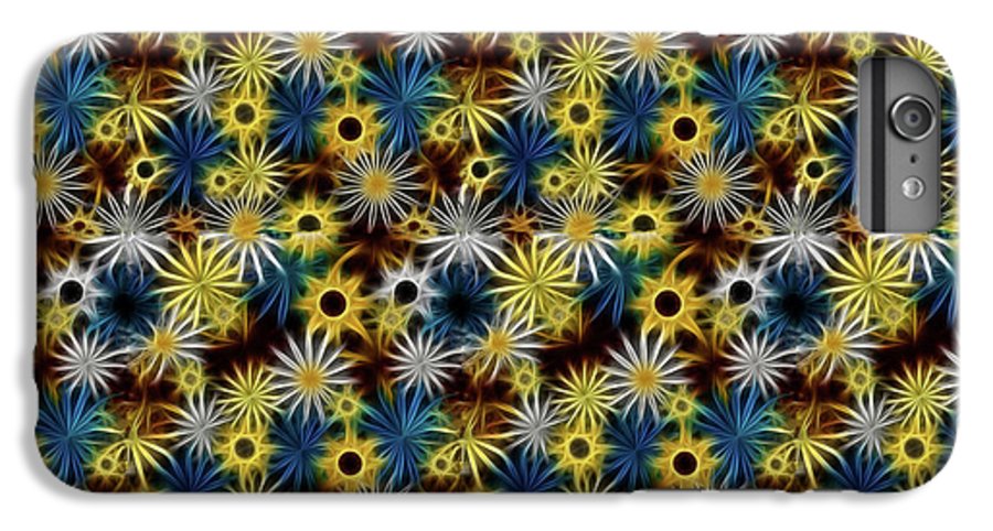 Blue Yellow White Daisies on Brown - Phone Case