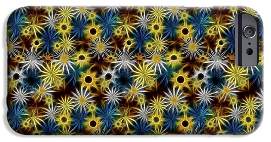 Blue Yellow White Daisies on Brown - Phone Case