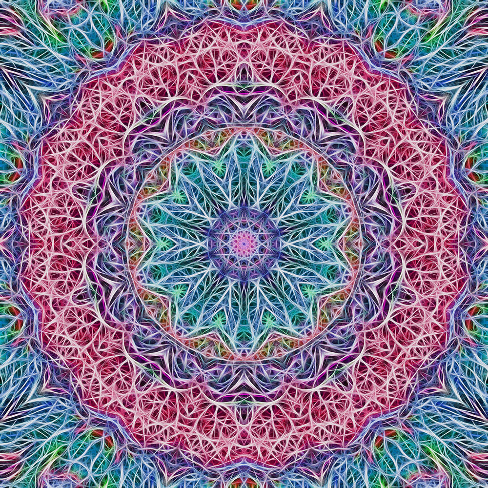 Blue and Pink Kaleidoscope Digital Image Download