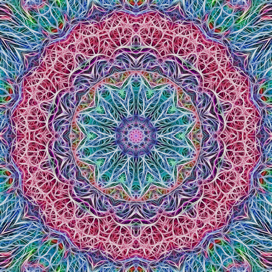 Blue and Pink Kaleidoscope Digital Image Download