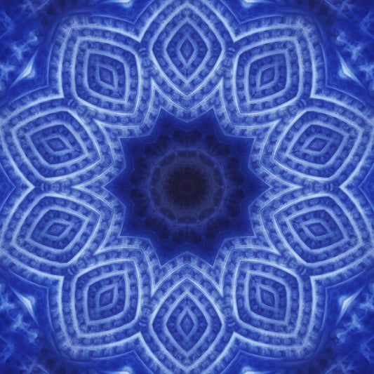 Blue and White Striped Kaleidoscope Digital Image Download
