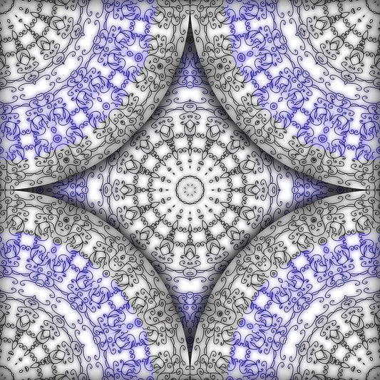 Blue and White Vines Pattern Digital Image Download