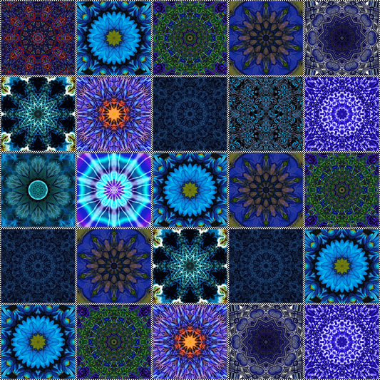 Blue Crazy Quilt Digital Image Download