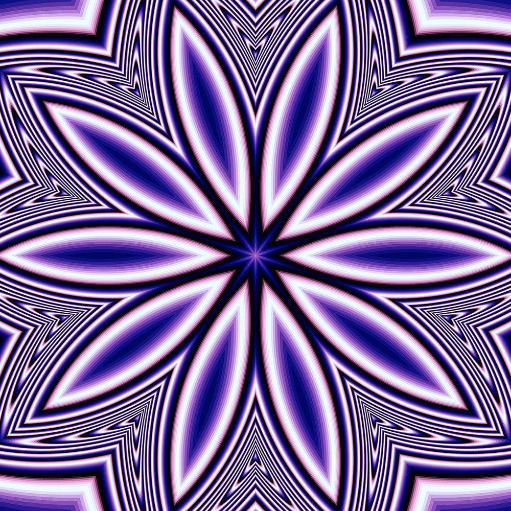 Blue Fractal Flower Kaleidoscope Digital Image Download