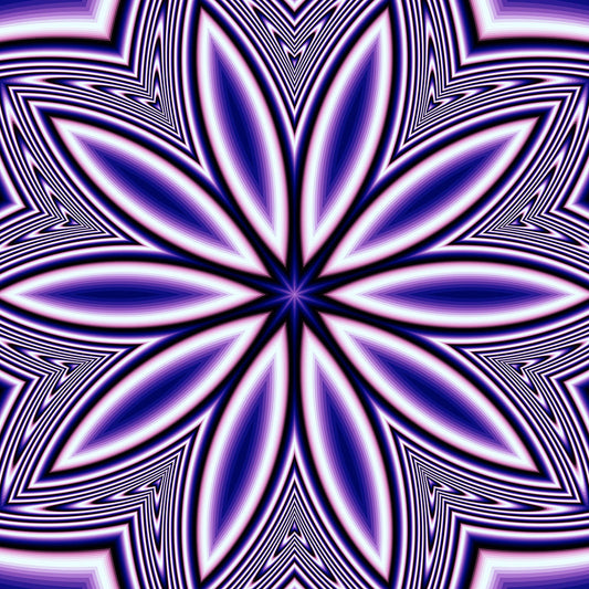 Blue Fractal Flower Kaleidoscope Digital Image Download