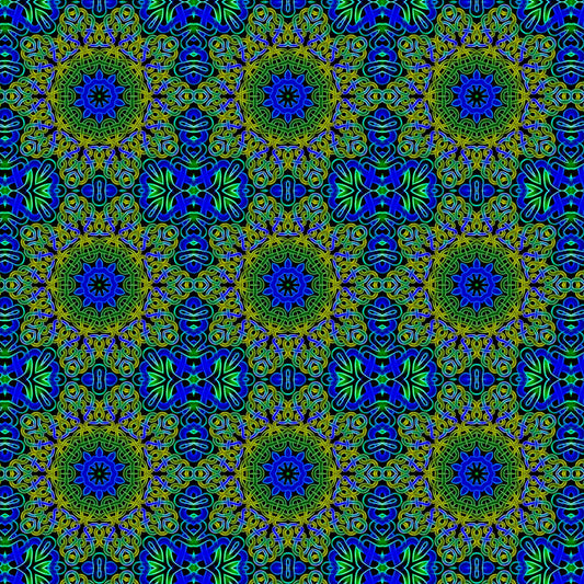 Blue and Green Celtic Kaleidoscope Digital Image Download