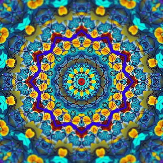 Blue green Kaleidoscope Digital Image Download