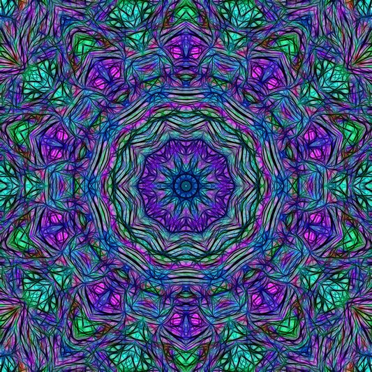 Blue Green and Purple Kaleidoscope digital Image Download