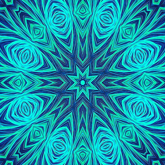 Blue Green Fractal Kaleidoscope