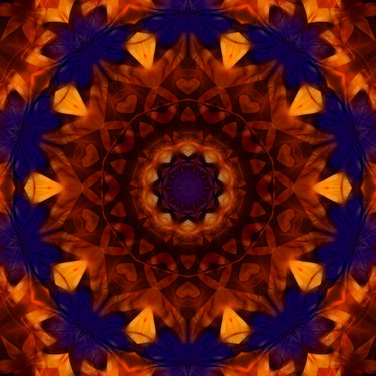 Blue Orange Kaleidoscope Digital Image download