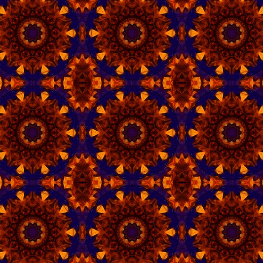 Blue Orange Kaleidoscope Digital Image Download