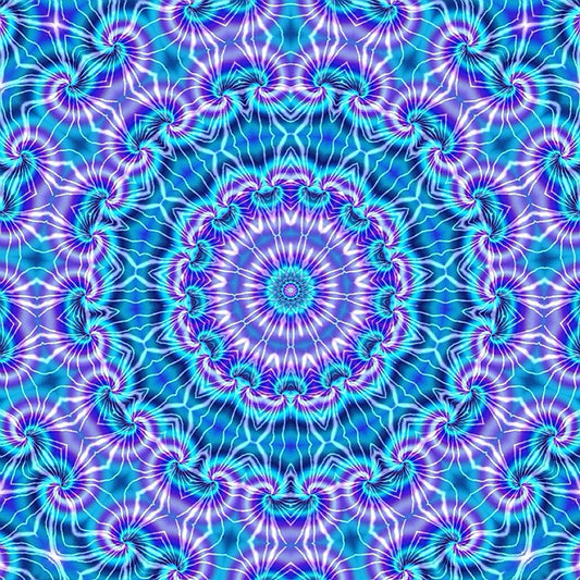 Blue and Purple Tie Dye Kaleidoscope Digital Image Download