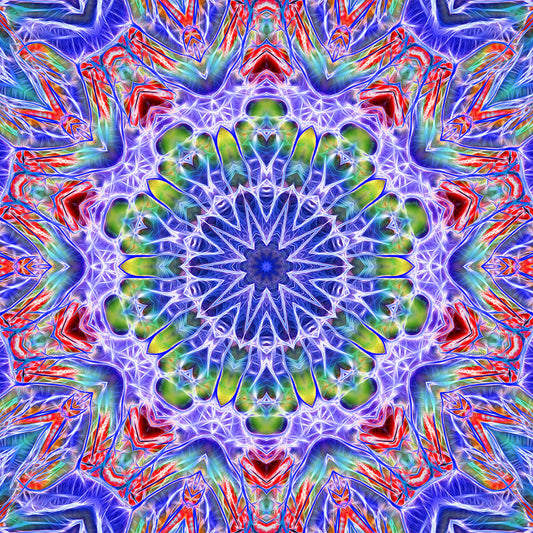 Blue Red Kaleidoscope Digital Image Download