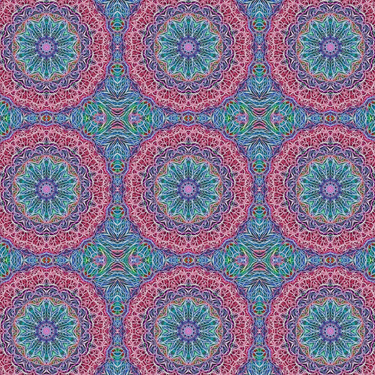 Blue Red Snowflake Kaleidoscope Digital Image Download