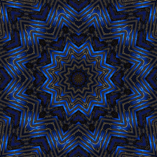 Blue Ribbon Kaleidoscope Digital Image Download