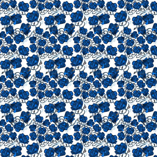 Blue Roses Pattern Digital Image Download