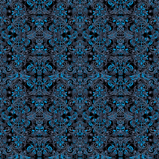 Blue Vines and Lace Digital Image Download