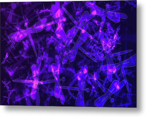 Bokeh Light Dragon Flies - Metal Print