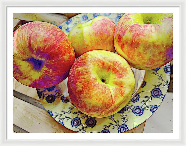 Bowl Of Apples - Framed Print