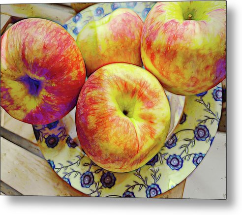 Bowl Of Apples - Metal Print