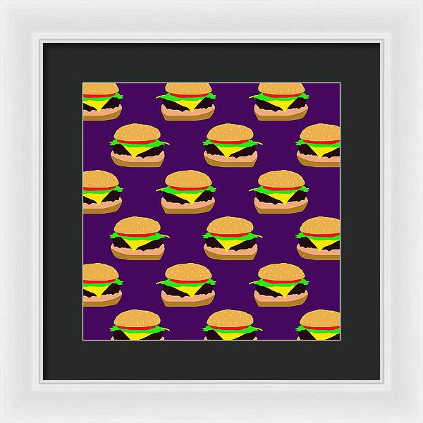 Burger Pattern - Framed Print