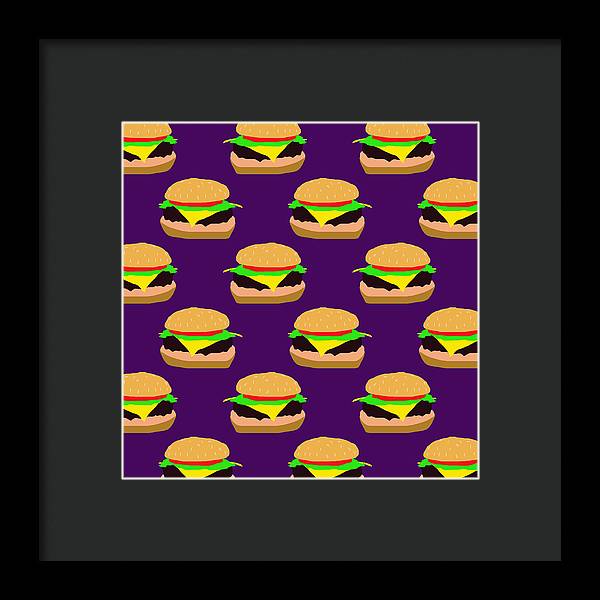 Burger Pattern - Framed Print