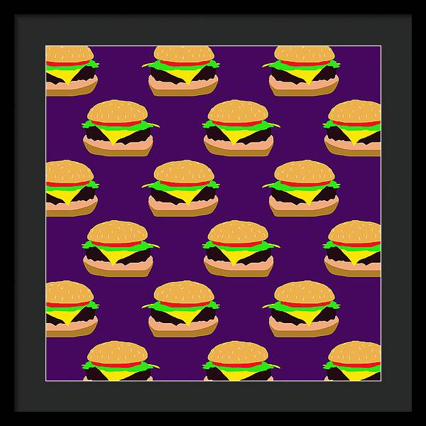 Burger Pattern - Framed Print