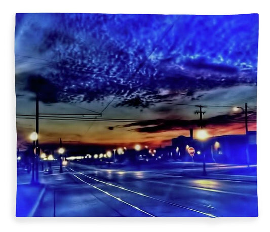 Bus Stop Sunrise - Blanket
