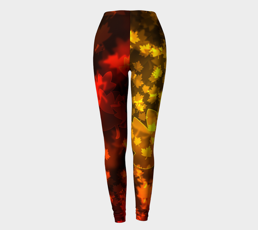 Fall Leaves Bokeh Leggings