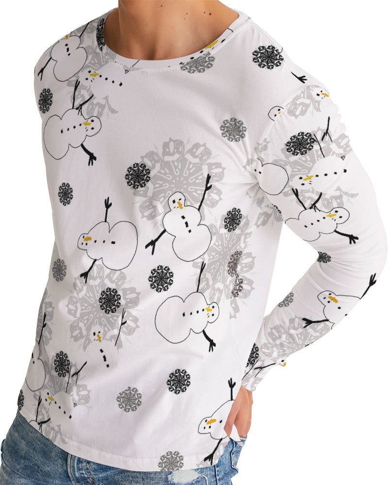 Snowman Pattern Men's Long Sleeve Tee