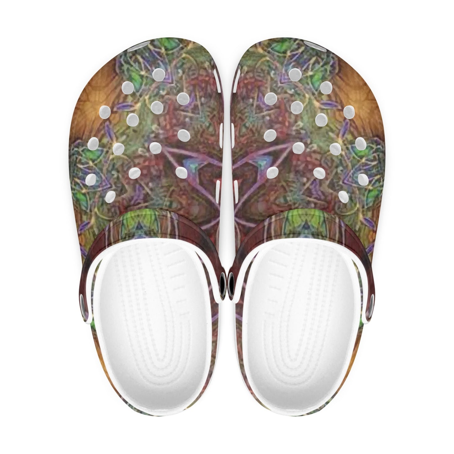 Earthy Kaleidoscope 413. All Over Printed Clogs