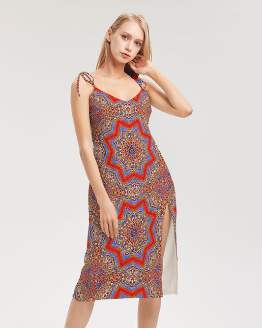 Medieval Kaleidoscope Women's Tie Strap Split Dress