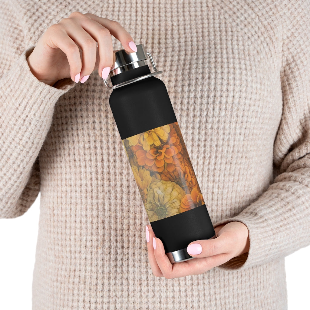 Yellow Zinnias 22oz Vacuum Insulated Bottle