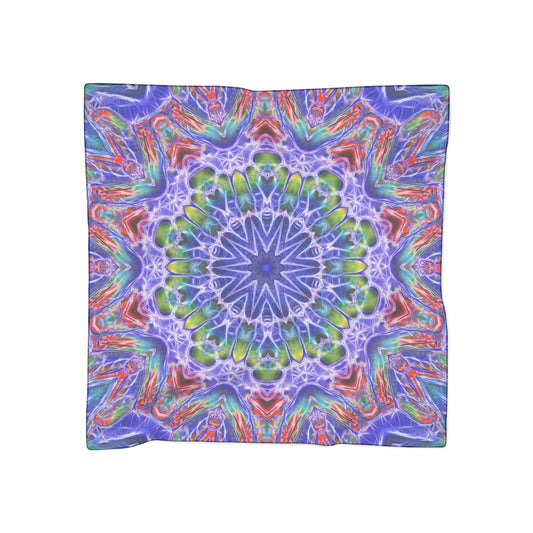 Blue Red Kaleidoscope Poly Scarf