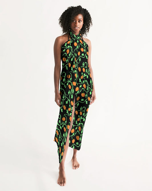 Pumpkin and Vines Patttern Swim Cover Up