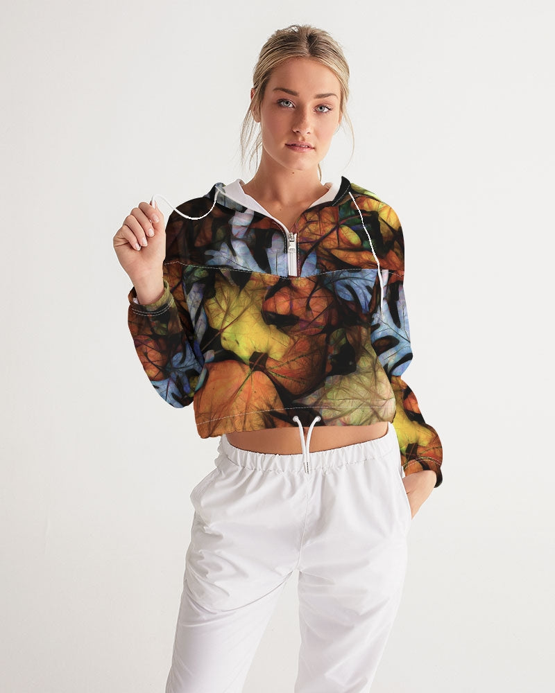 Mid October Leaves Women's Cropped Windbreaker