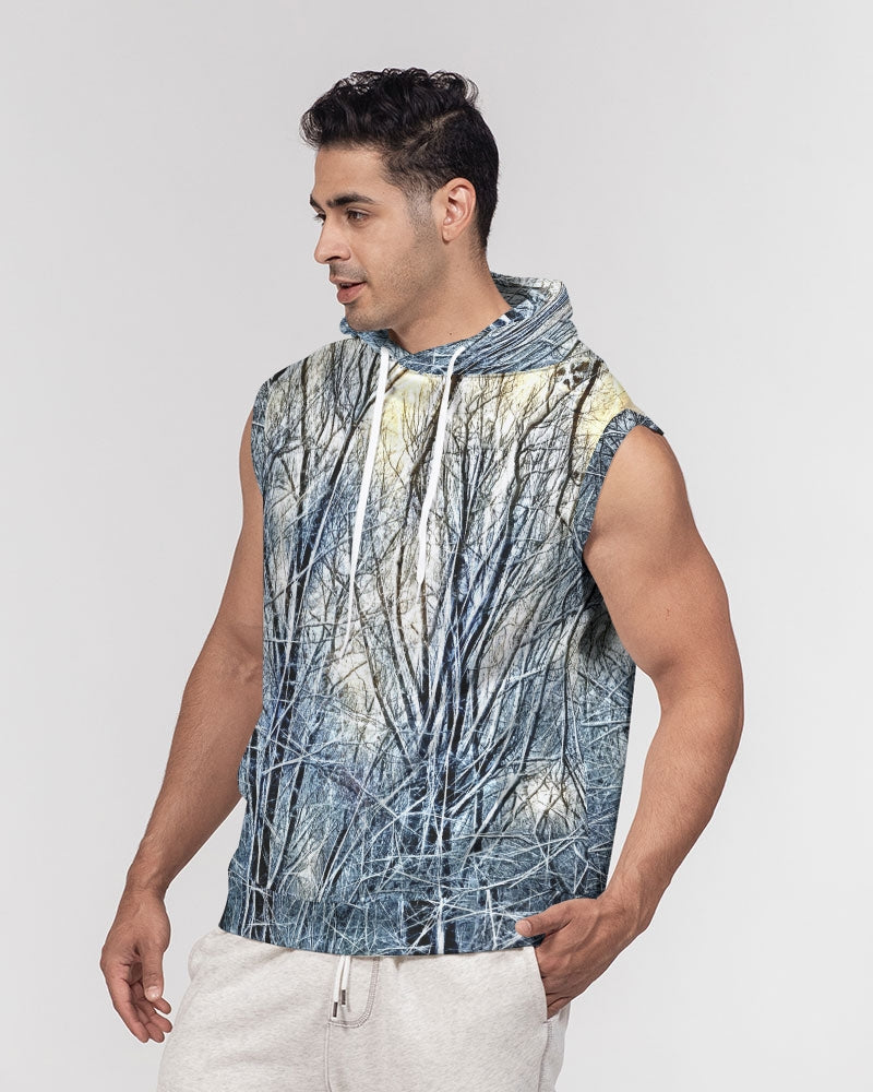 4 Oclock Winter Landscape Men's Premium Heavyweight Sleeveless Hoodie