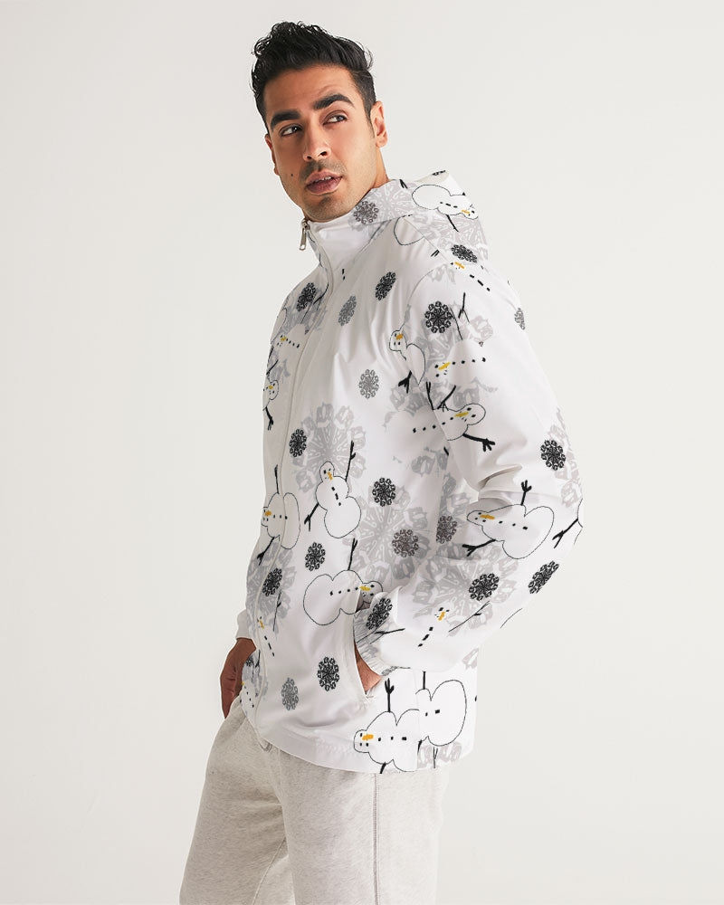 Snowman Pattern Men's Windbreaker